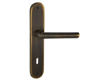 GAUDIUM MG3391 - Bronze door handle on back plate with lock by Fama International - view 2
